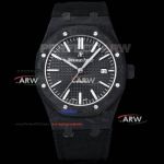 Swiss Replica Audemars Piguet Royal Oak Black Carbon Fiber Black Velcro Strap Watch